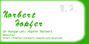 norbert hopfer business card